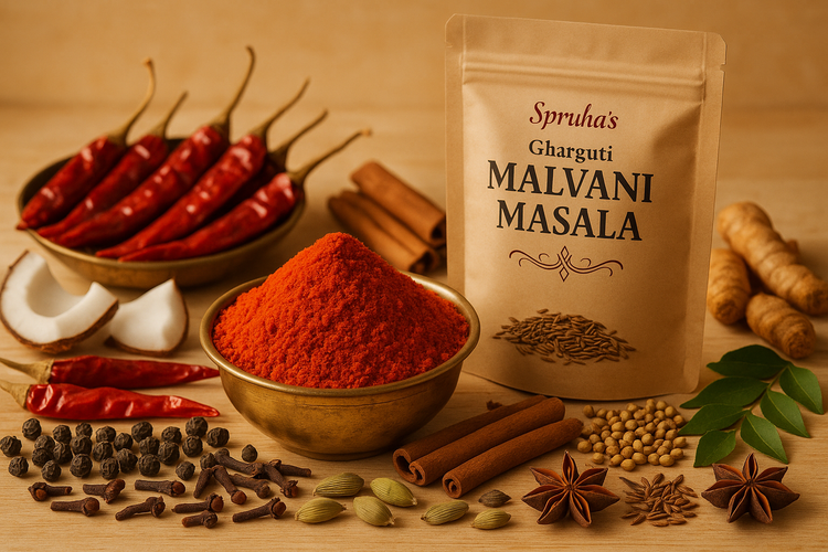 Remove goan word remove curry add more raw spices and add malvani red masala in bowl