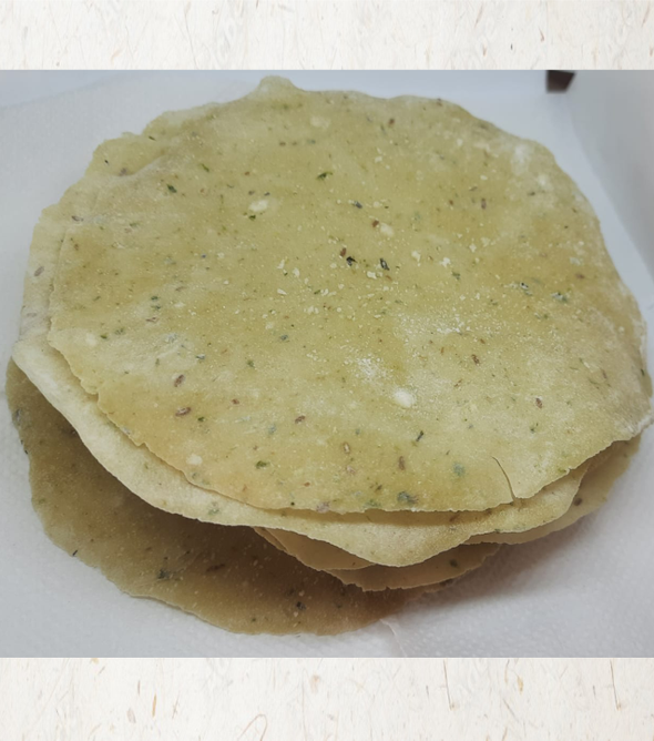 Batata (Potato) Green Chilly Papad